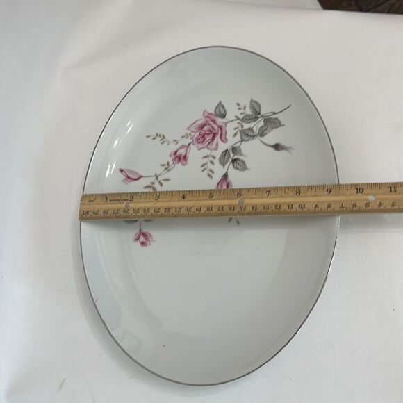 Castlecourt Rose Glow Serving Platter Fine China Japan 12 Inches X 9 1/4 Inches - Picture 6 of 6